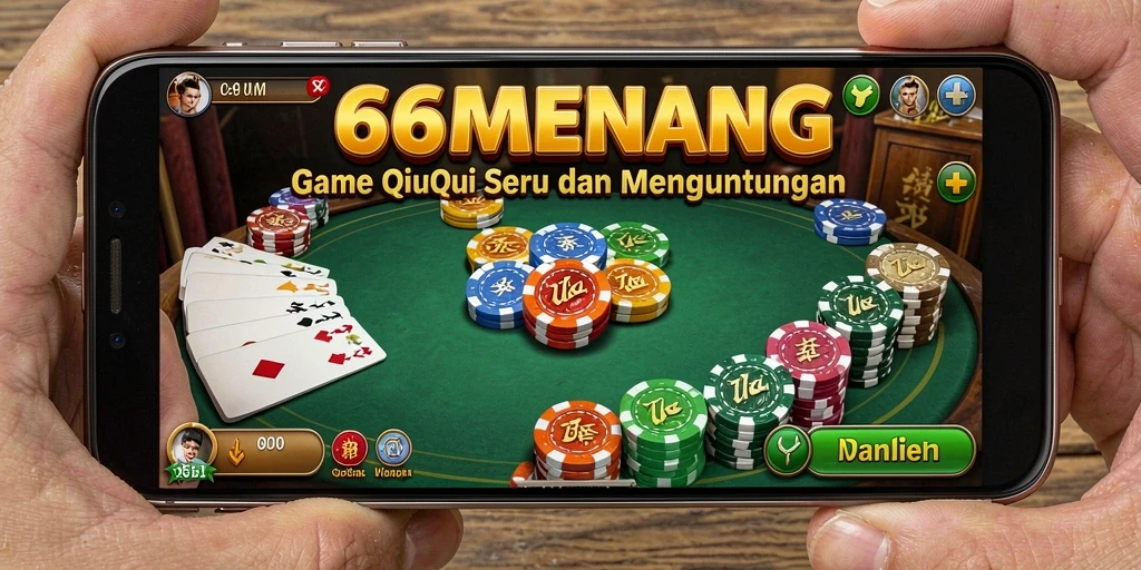 Tampilan gameplay seru dari 66MENANG yang menampilkan kartu QiuQiu.