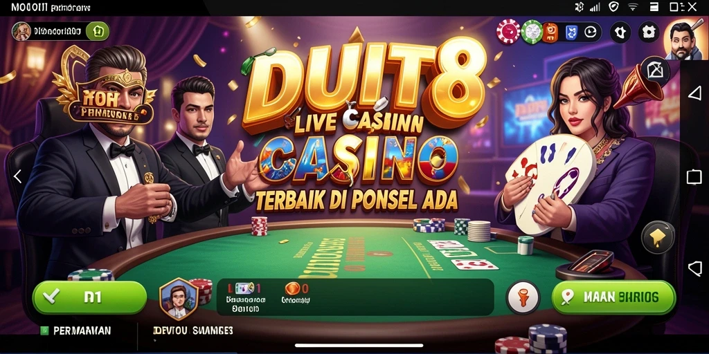Screenshot gameplay Live Casino DUIT8 menunjukkan dealer yang profesional dan grafik menawan.