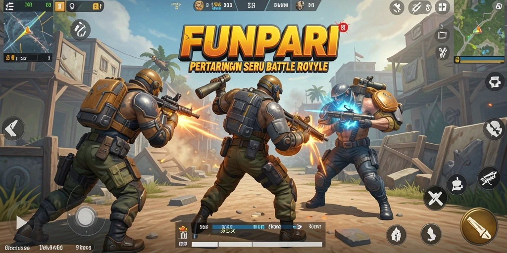 Gameplay seru FUNPARI dalam pertarungan Battle Royale.