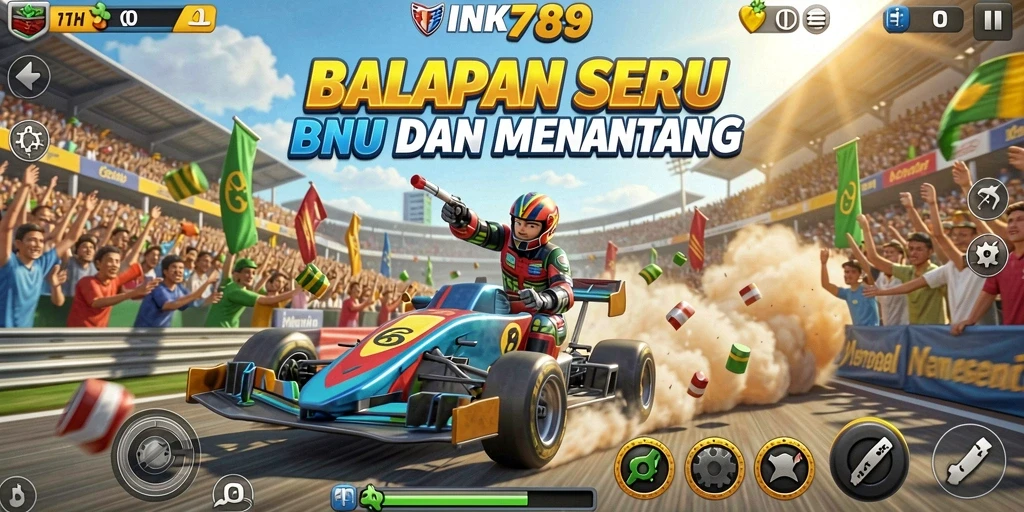 Tampilan gameplay menegangkan dalam balapan INK789.