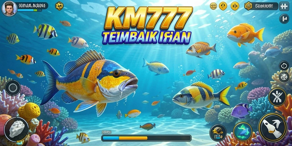 Tampilan gameplay KM777 dengan aksi Tembak Ikan yang seru.