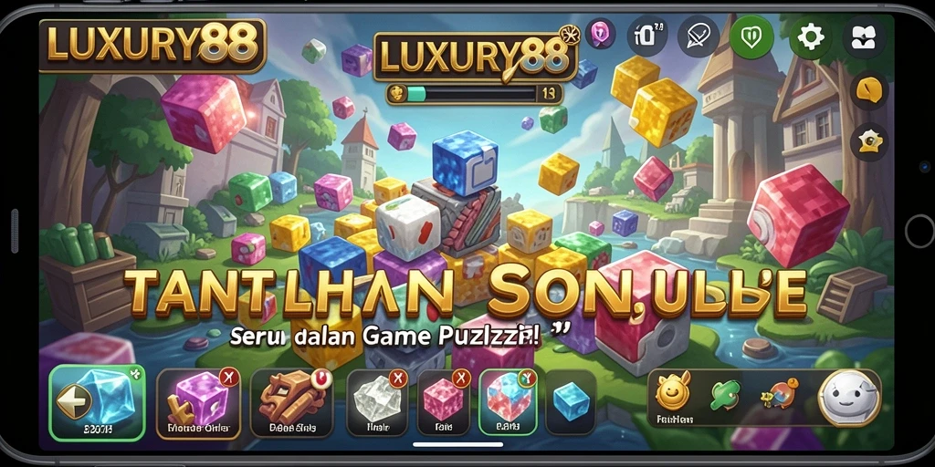Screenshot utama LUXURY88 menampilkan momen mendebarkan saat memecahkan teka-teki.