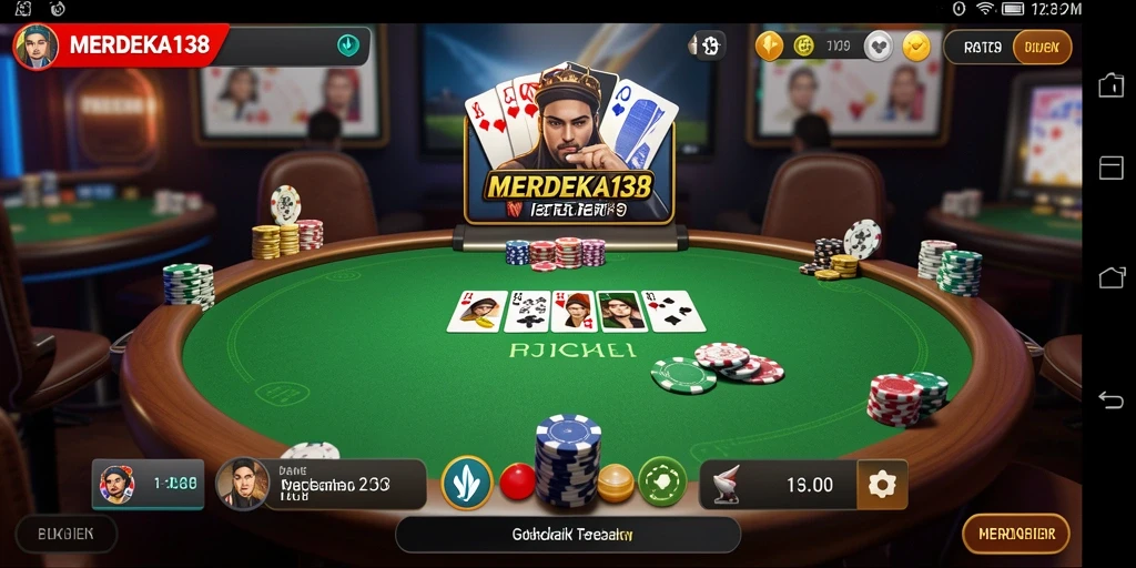 Tampilan gameplay seru dari aplikasi Poker MERDEKA138.