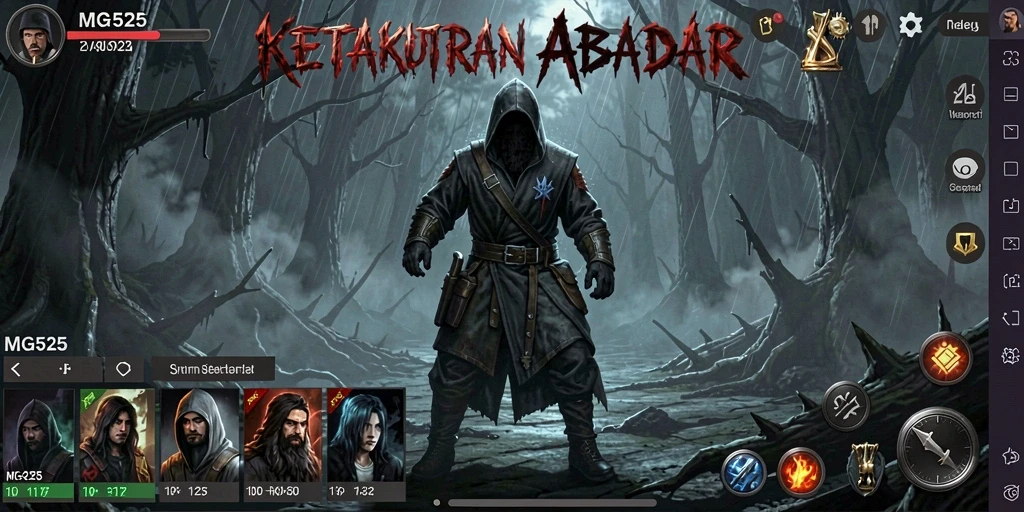 Tangkapan layar gameplay MG525 menunjukkan momen mencekam dalam kegelapan.