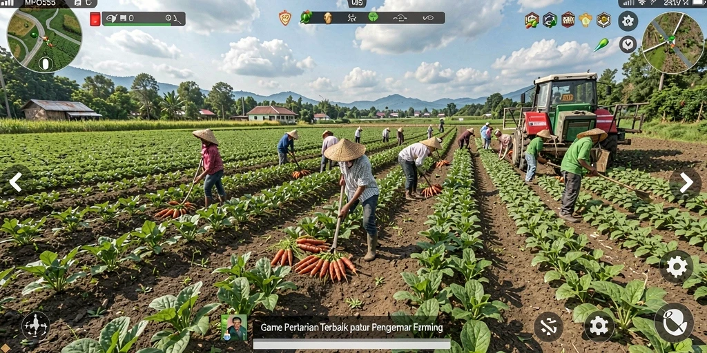 Tampilan menarik dari gameplay MPO555 yang menunjukkan proses bertani.