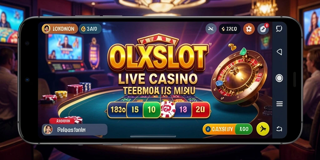Tampilan gameplay interaktif dengan dealer nyata di OLXSLOT Live Casino.