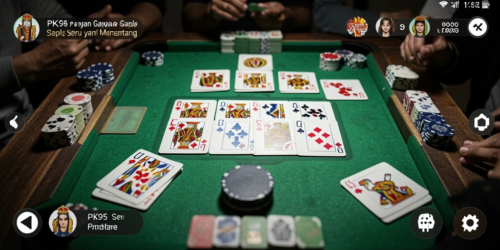 Tampilan seru dari gameplay Gaple di PK95.