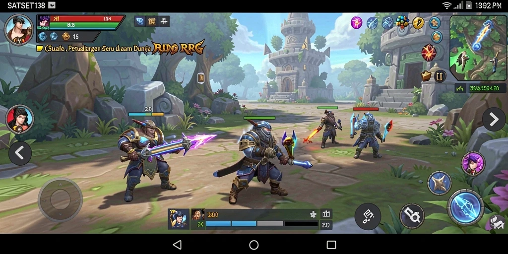 Tampilan gameplay RPG yang intens dan mendebarkan di SATSET138.