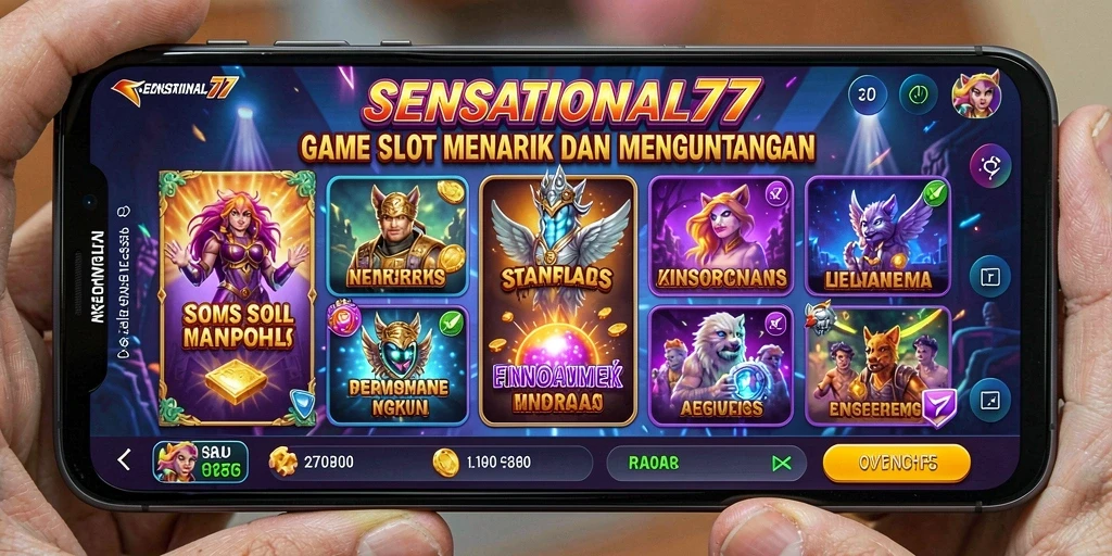 Tampilan menarik gameplay slot SENSATIONAL77 dengan tema beragam.