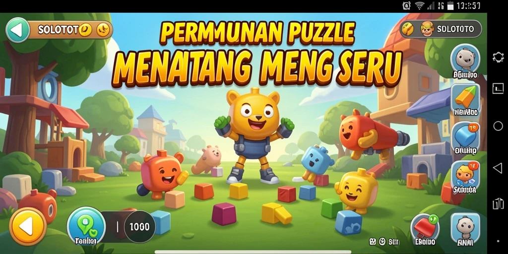 Screenshot gameplay SOLOTOTO menampilkan berbagai tantangan puzzle yang menarik.