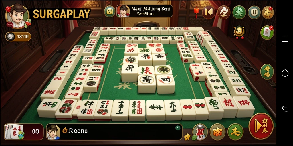 Tampilan menarik dari gameplay SURGAPLAY Mahjong.
