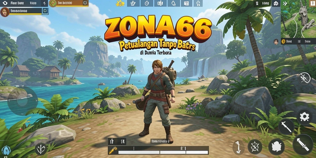 Tampilan gameplay ZONA66 yang mengesankan di dunia terbuka.
