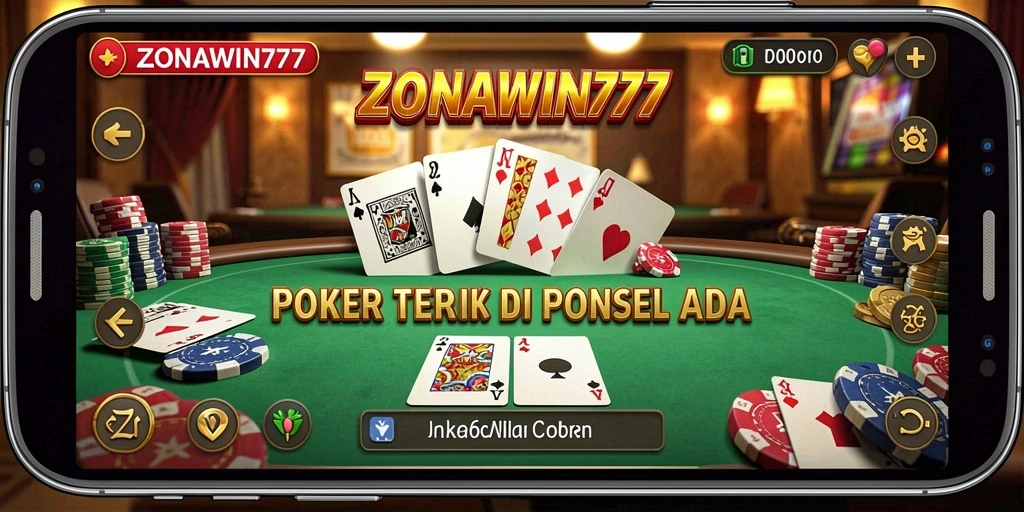 Screenshot gameplay ZONAWIN777 yang menunjukkan aksi seru poker.